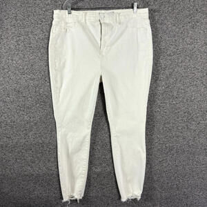 Good American Women’s 22 White Good Legs High Rise Raw Hem Stretch Jeans